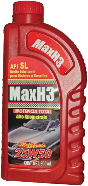 MAXH3 ACEITE 25W50 SL ALTO KILOM 900 ML