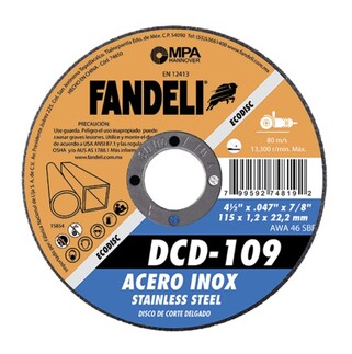 DISCO FNDL.ECO CTE.INOX. 4 1/2”DELG