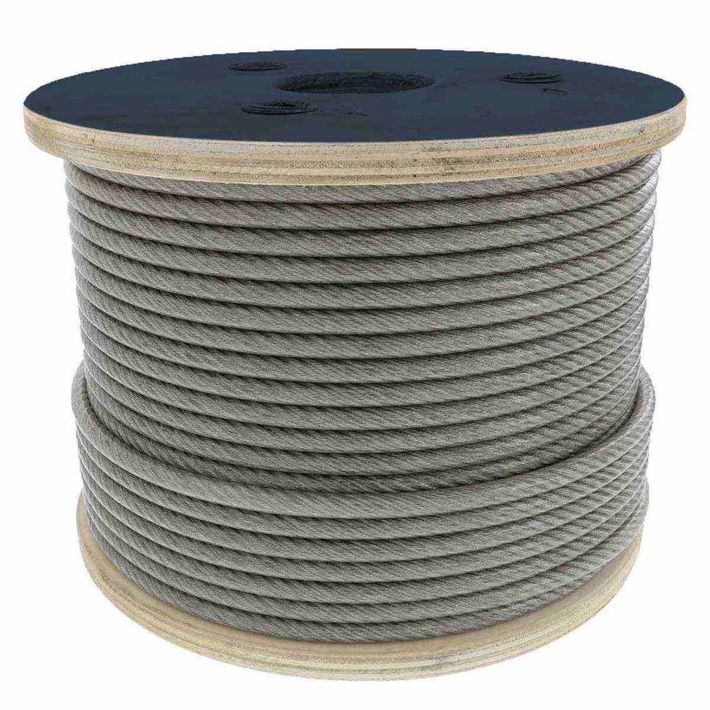 CABLE DE ACERO ALMA DE FIBRA FC  6X19 1/2" ROLLO 500M