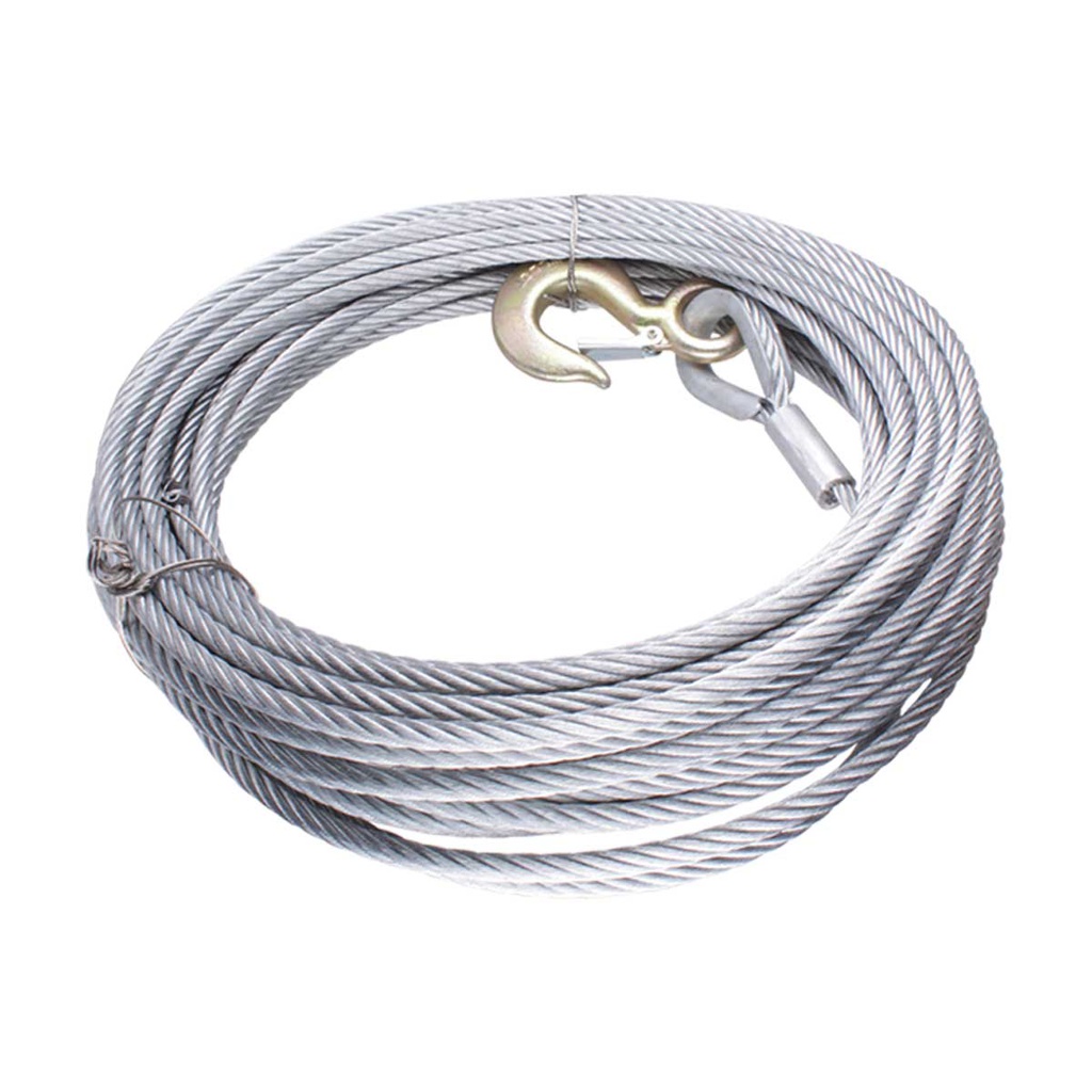 CABLE DE ACERO GALVANIZADO C/GANCHO 7X19 3/16&quot; ROLLO 6.09M