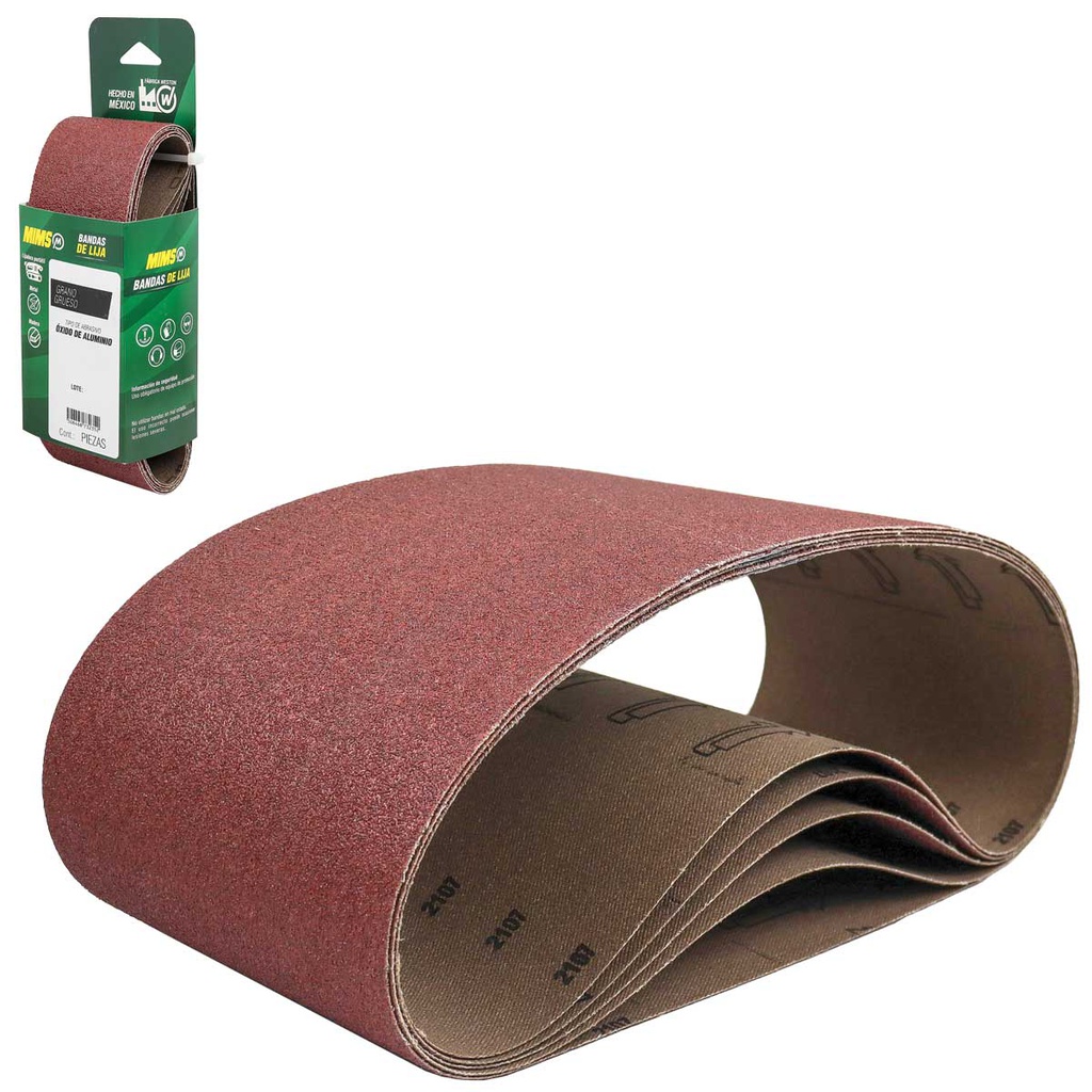 BANDA MIMS OXIDO DE ALUMINIO 3"X 24" G120 ALGODON SEMI-ABIERTO (Precio x pieza - Empaque c/5 pzas)