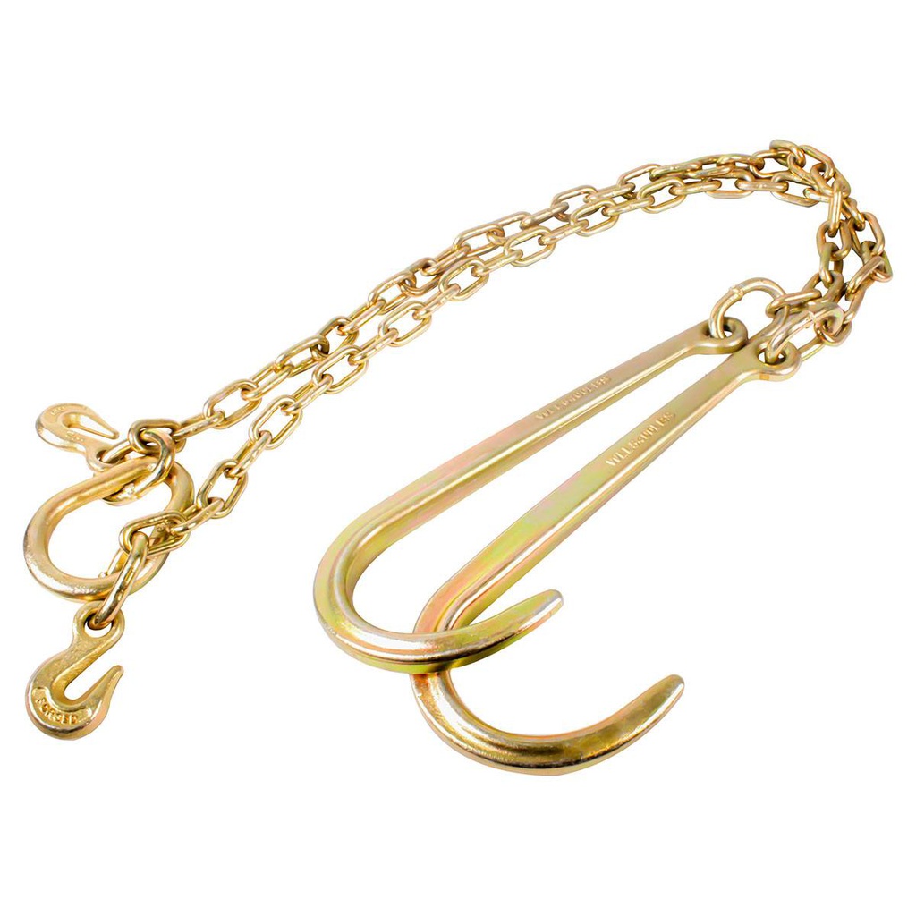 Cadena V para grua  5/16" x 8' grado 70 con gancho J 15"