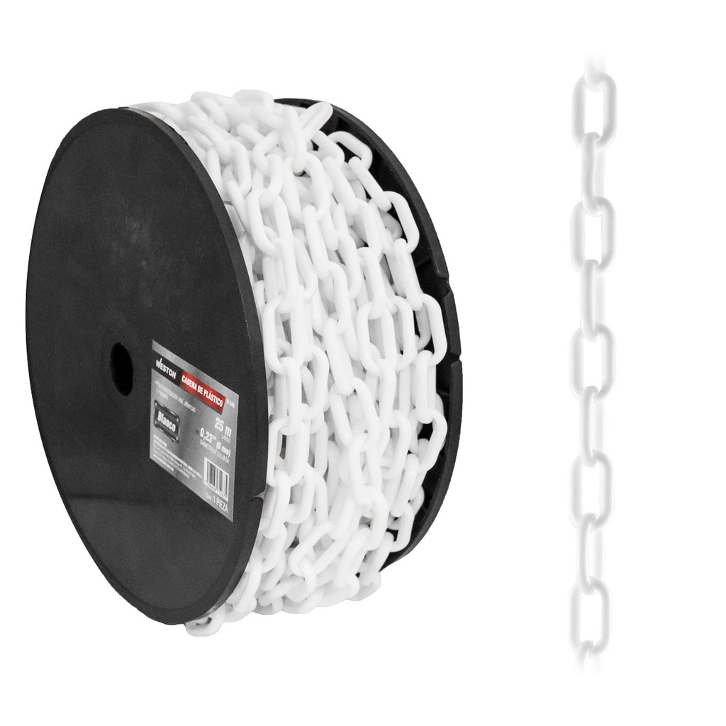 CADENA DE PLASTICO Ø6MM*25M BLANCO