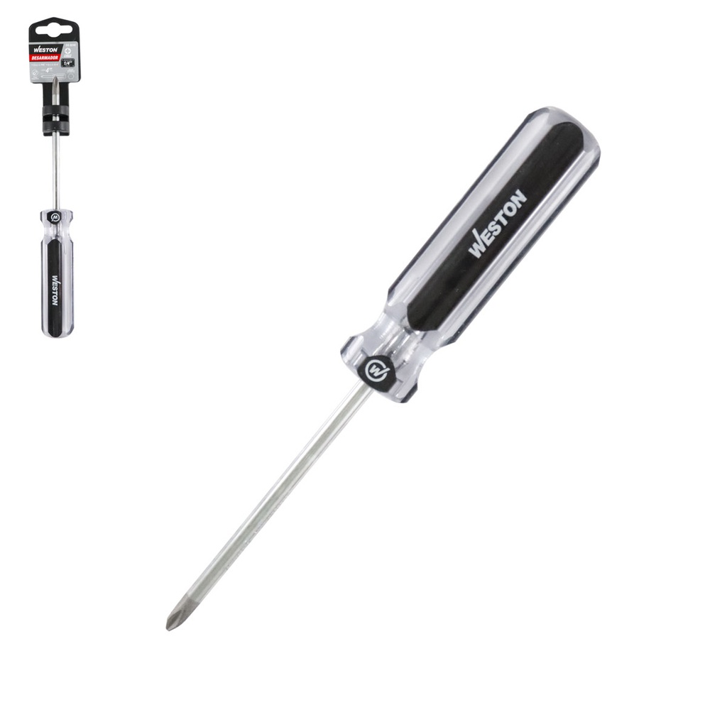 DESARMADOR PHILLIPS 1/4 X 4" MANGO PVC ASME-B107.600 (CAJA C/6 PZAS - PRECIO X PIEZA)