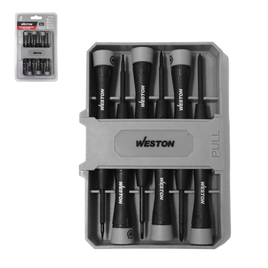 JUEGO CON 6 DESARMADORES DE JOYERO (CAJA C/6 PZAS - PRECIO X PIEZA)