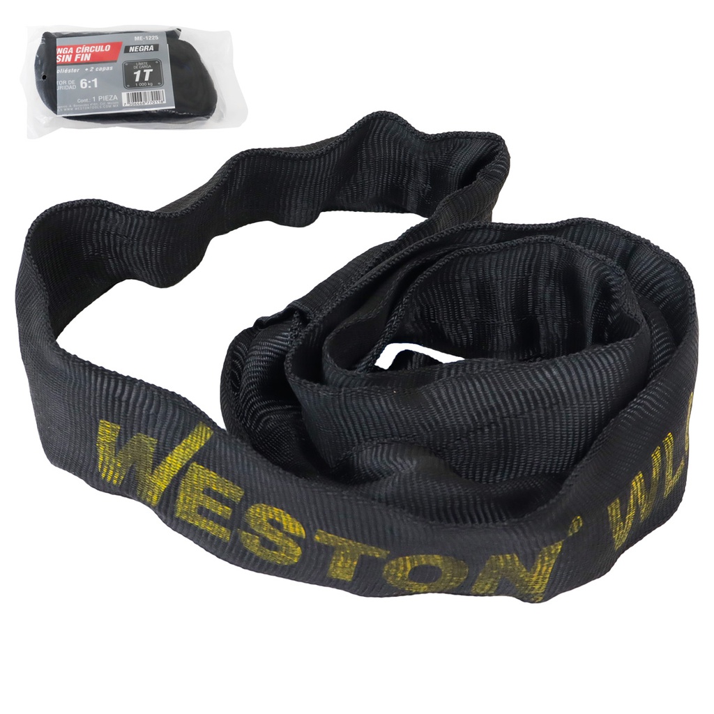 ESLINGA CIRCULO SIN FIN POLIESTER NEGRA 1M 1T