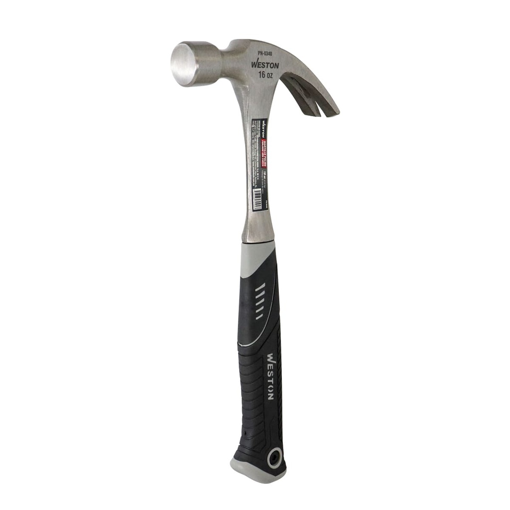 MARTILLO PULIDO FORJADO UÑA CURVA 16 OZ MANGO 13" DE FIBRA DE VIDRIO