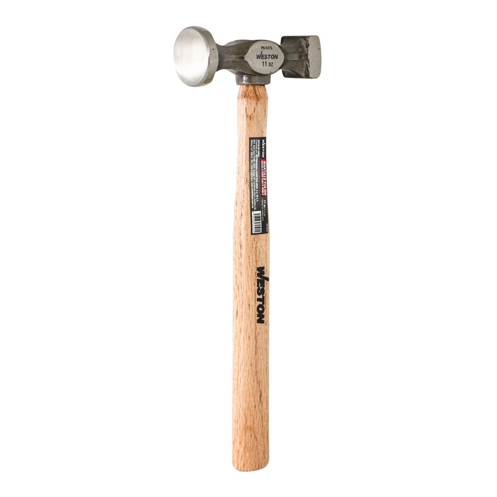 MARTILLO PULIDO HOJALATERO PUNTA DOBLE MANGO 13" DE MADERA DURA 11 OZ