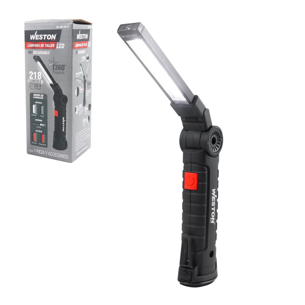 LAMPARA D/TALLER RECARGABLE LED 218LM