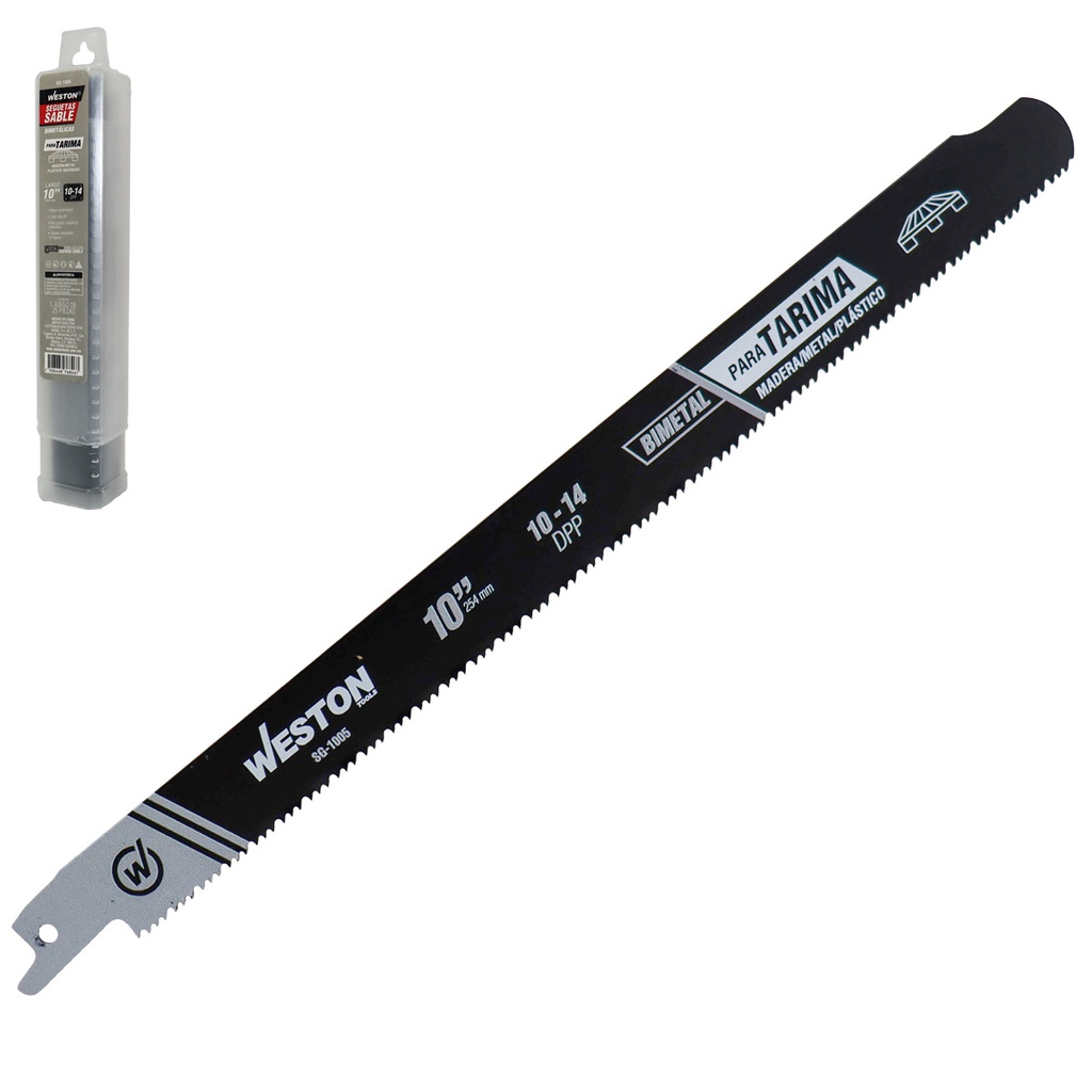 SEGUETA SABLE BIMETALICA DESARMADORA DE TARIMAS 10" 10/14DPP (JGO C/25 PZS)