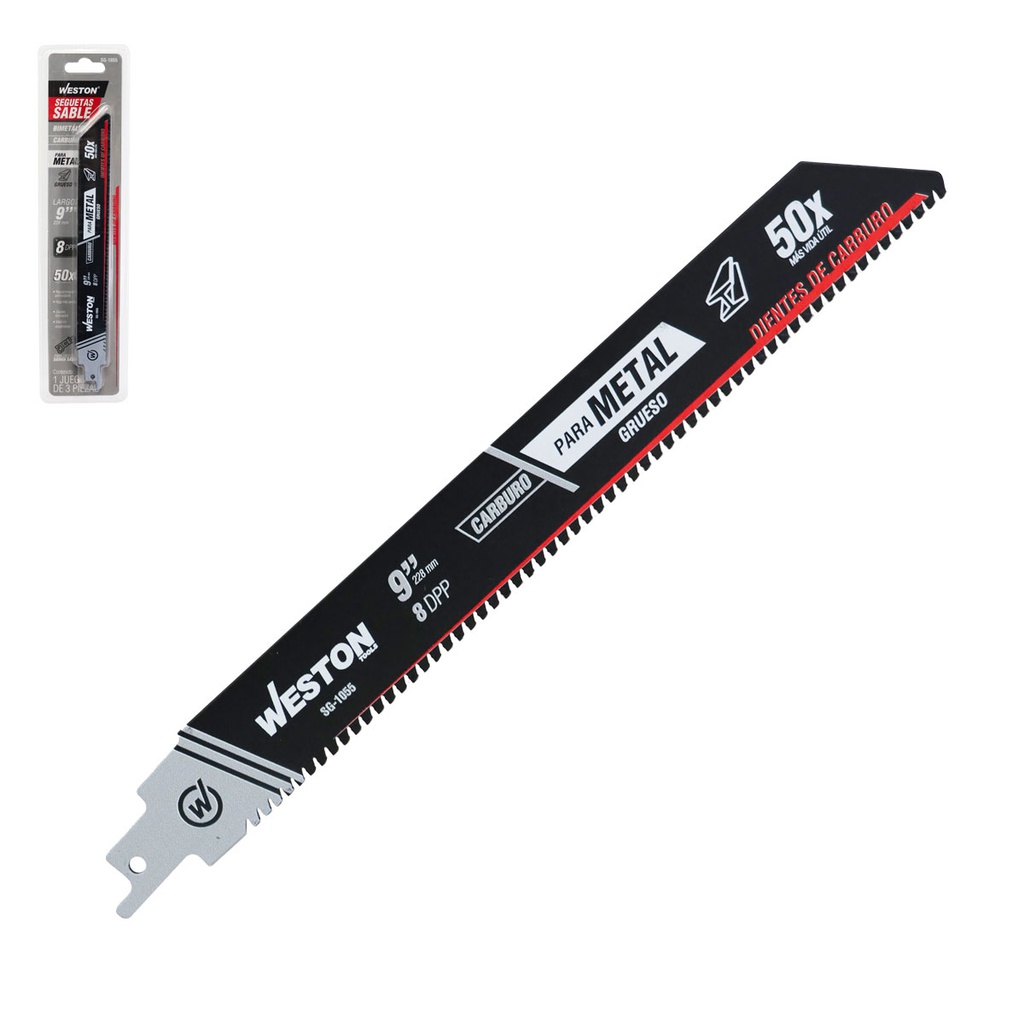 SEGUETA SABLE DE CARBURO 9" 8TDPP (JGO C/3 PZS)