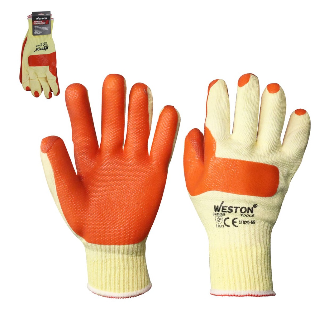 GUANTE DE CONSTRUCCION UNITALLA (Precio x par - Empaque c/10 pares)