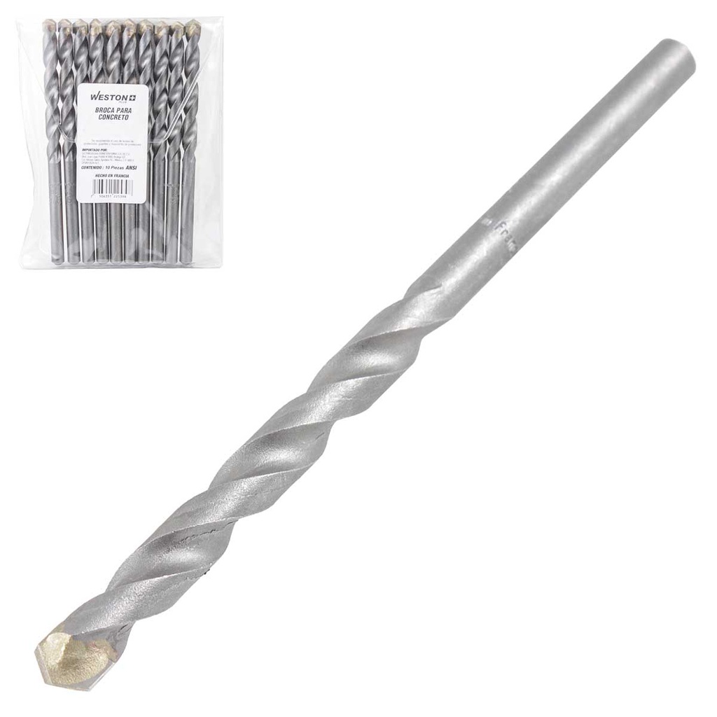 BROCA WP CONCRETO 1/4" X 4 (Precio x pieza - Empaque c/10 pzas)