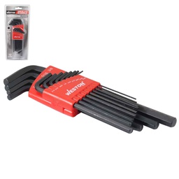 [ST-6-200-630] JUEGO 13 LLAVES LARGAS .05-3/8&quot; HEX CRV