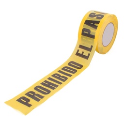 [ST-6-500-554] CINTA AMARILLA LEYENDA PROHIBIDO EL PASO (EMPAQUE C/5 PZAS - PRECIO X PIEZA)