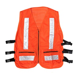 [ST-6-600-615] CHALECO MALLA ALTA VISIBILIDAD DE POLIESTER Y REFLEJANTE DE 2&quot; NARANJA - UNITALLA