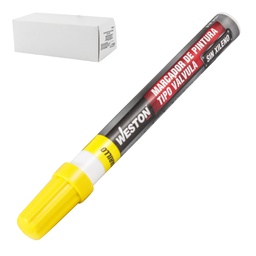 [STM-W005] MARCADOR DE PINTURA TIPO VALVULA AMARILLO (CAJA C/12 - PRECIO X PZA)