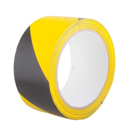 [TP-1015] CINTA DE SEÑALIZACION NEGRO/AMARILLO 50mm X 18M (CAJA C/48 PZAS - PRECIO X PIEZA)