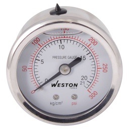 [W-10199] MANOMETRO GLICERINA 2&quot; 1/4&quot;NPT 21KG/300LBS POST.
