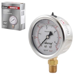 [W-10199-1] MANOMETRO GLICERINA 2 1/2" 1/4" NPT 4.2KG/60LB