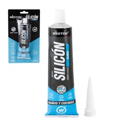 [WM-0975] SILICON BLANCO P/BAÑOS Y COCINAS TUBO 85ml           