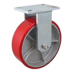 [Y-1001-200] RODAJA FIERRO VACIADO C/PU ROJA FIJA 8" X 3" (203*75MM)