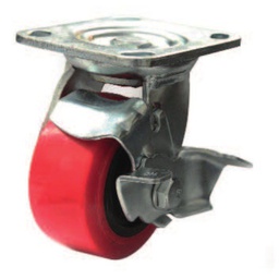 [Y-1054-100] RODAJA PU C/PP GIRA. C/FRENO 4X2"