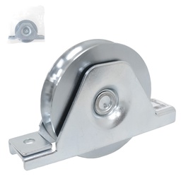 [Y-1134-75] RUEDA P/PUERTA CORREDIZA  D/ACERO ZINCADA RANURA "U" FIJA 3"