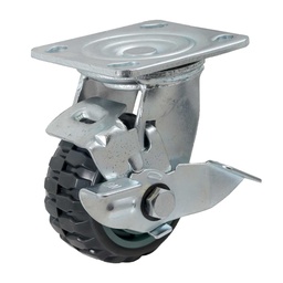 [Y-1172-100] RODAJA DE PU CENTRO PP GIR. C/FRENO TIPO TRACTOR 4" (100*50MM)