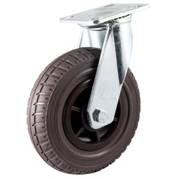 [Y-2039-200] RODAJA DE HULE CAFE USO RUDO GIRATORIA 8" (200X50MM)