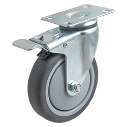 [Y-4034-077] RODAJA DE TPR CON PP GIRATORIA CON FRENO 3X1-1/4"