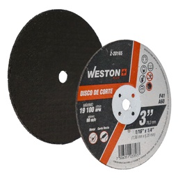 [Z-20165] DISCO D/CORTE P/METAL 3&quot; x 1/16&quot;(1.58) x 1/4&quot; F41 P/MOTOTOOL (Emp. c/25 Pzas - Precio x Pza)