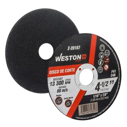 [Z-20187] DISCO D/CORTE P/PIEDRA 4-1/2&quot; x 1/16&quot;(1.58) x 7/8&quot; F41 (Emp. c/10 Pzas - Precio x Pza)