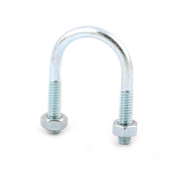 [ZC-01010] ABRAZADERA TIPO "U" C/TUERCAS GALV. P/TUBO DE 1/2" ROSCA DE 1/4" (Precio x Pza - Caja c/100 pzas)