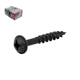[ZL-18016] PIJA P/MADERA CAB. T/QDREX PUNTA RANURADA NEGRA #8 x 1-1/4&quot; (Precio x Caja a Granel c/6000piezas)