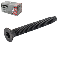 [ZN-27020-C] TORNILLO  C.PLANA TORX T/F NEGRO 1/4X3 (Precio x Caja - Caja c/200 pzas)
