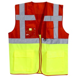 [QB3040] CHALECO BICOLOR ALTA VISIBILIDAD G ROJO
