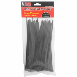 [WL8043] CINTILLA SUJETACABLE  8" NEGRAC/100