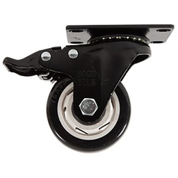 [ZF5186] RODAJA PVC NEGRO GIRATORIA Y FRENO 3"