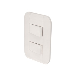[FU1448] PLACA 2 APAGADORES SENCILLOS CLASICA
