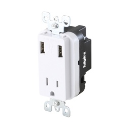 [FU1328] CONTACTO SENCILLO ATERRIZADO + USB DOBLE