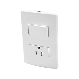 [FU1464] PLACA APAGADOR SENCILLO CONTACTO ATERRIZADO HABITAT