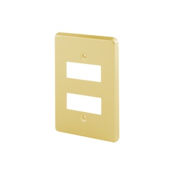 [FU0764] PLACA DE ALUMINIO P/ CONTACTOITALIANO DE 2 VENTANAS