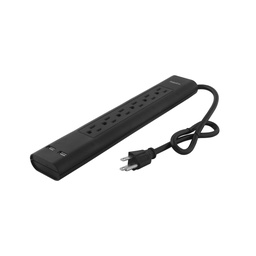 [FU1035] BARRA MULTICONTACTO 6 TOMAS ATERRIZADAS 2USB SUPRESOR
