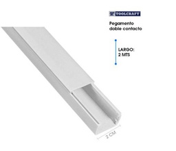 [FU0889] CANALETA PLASTICA C/ADHESIVO 20X15MM 1 VIA 2M LARGO