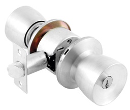 [PF0050] CERRADURA DE POMO TURIN BAÑO CROMO MATE