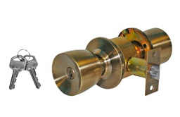[PF0046] CERRADURA DE POMO TURIN ENTRADA/RECAMARA LATON ANTIGUO