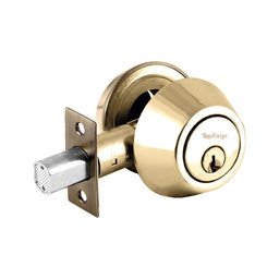 [PF0077] CERROJO DOBLE CILINDRO LATON BRILLANTE