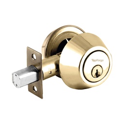 [PF0095] CERROJO DOBLE CILINDRO LATON BRILLANTE