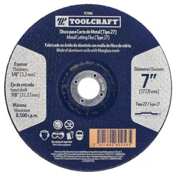 [TC1906] DISCO ABRASIVO CORTE DE METAL 7"